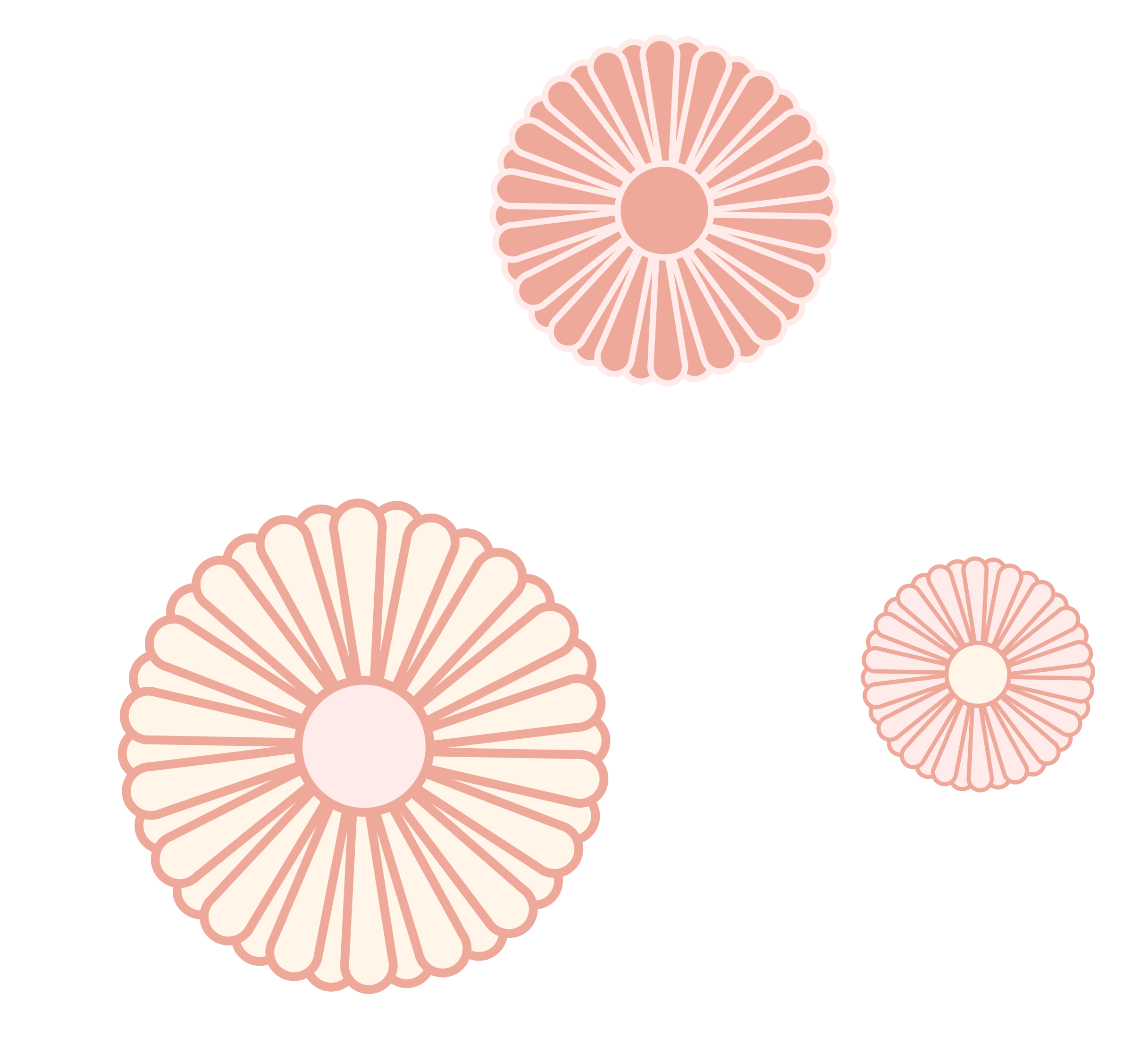 ３つのお花の画像